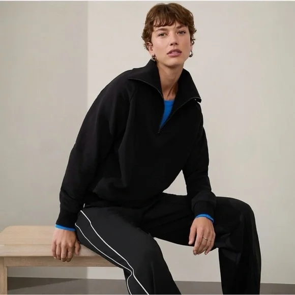 NWT Athleta Easy Fleece 1/4 Zip Sweatshirt - Picture 3 of 4